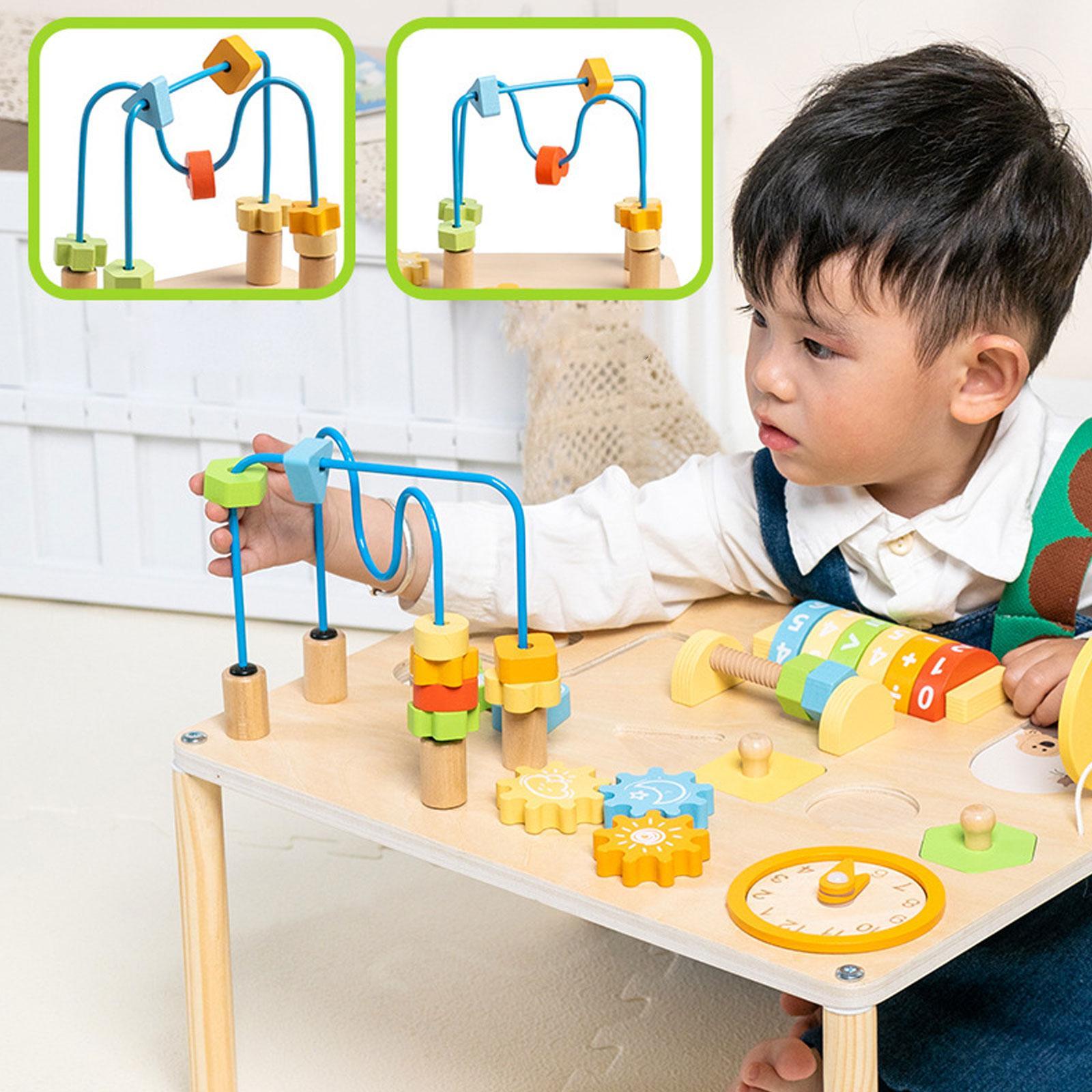 Kids Education Desk - Table d'activités éducative avec engrenages et