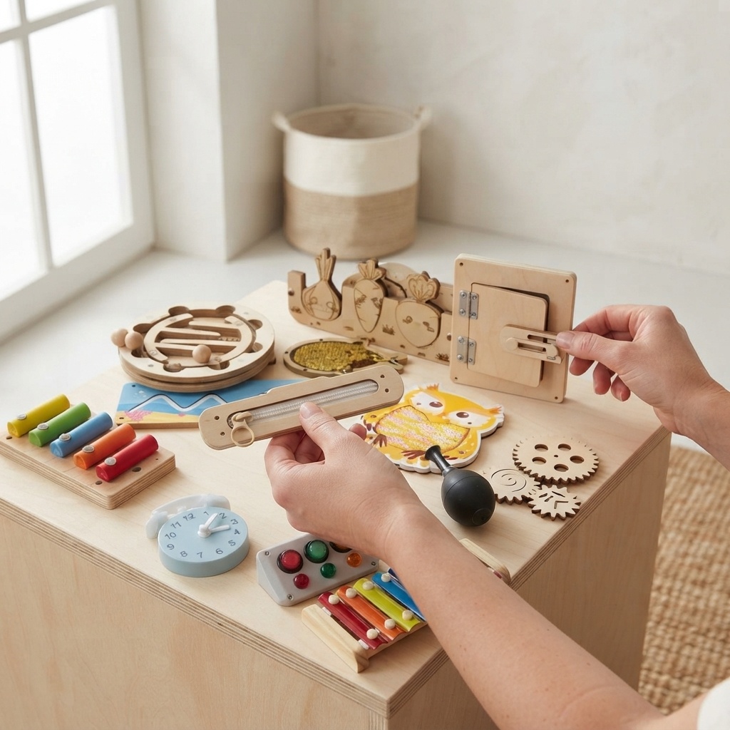 Kids Education Usa - Tableau d'activités en bois Dinosaure, accessoires