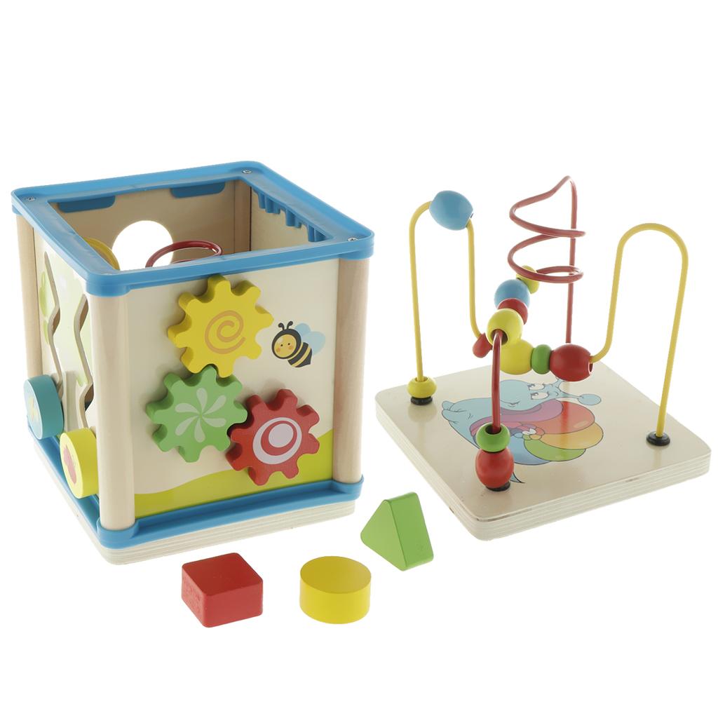 Abacus Counting Bead - Cube d'activités en bois, puzzle 3D,
