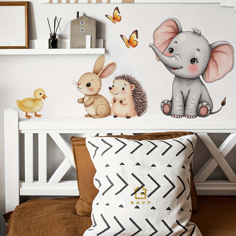 Kids Education Quotes - Autocollant mural d'animal de dessin animé,