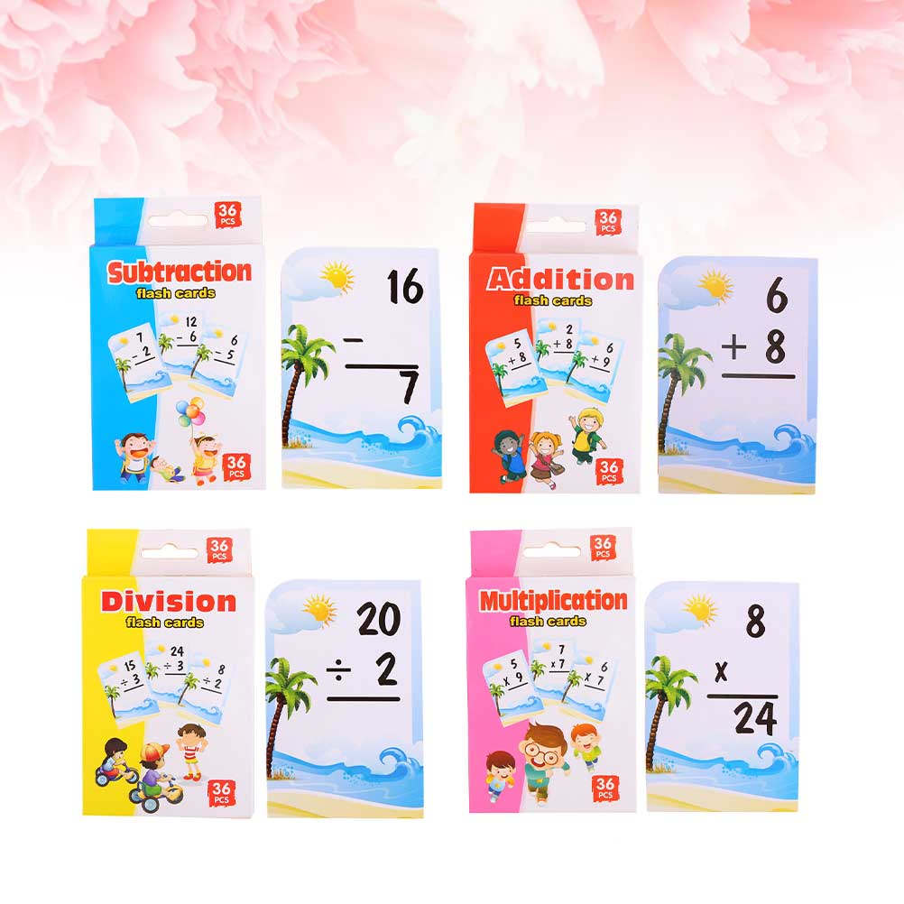Kids Educational Box - 4 boîtes de cartes d'étude des