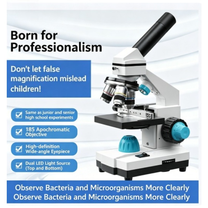 Education Kids Definition - Microscope biologique pour enfants 2000X, Portable,