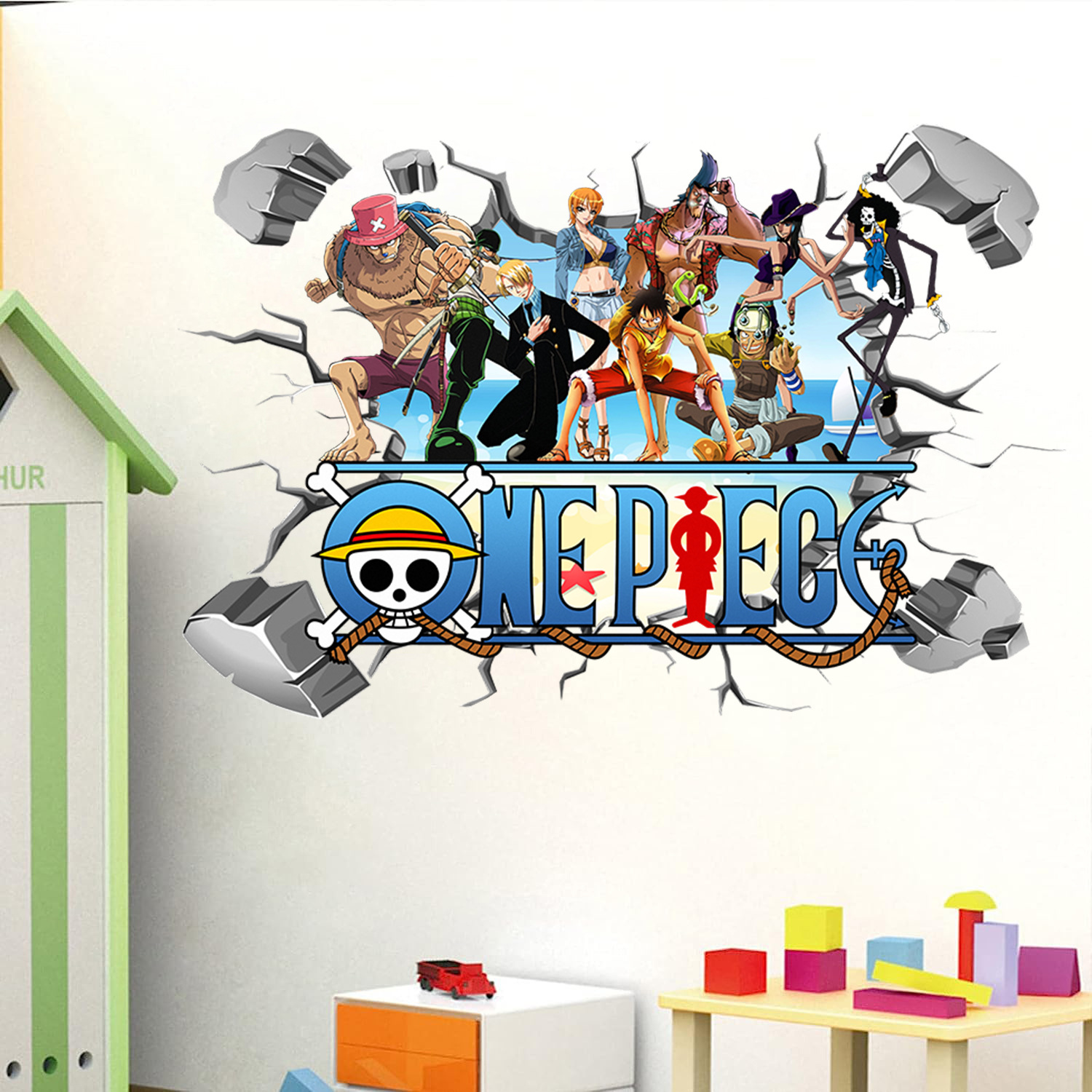 Kids Education Quotes - Autocollants muraux 3D One Piece Luffy,