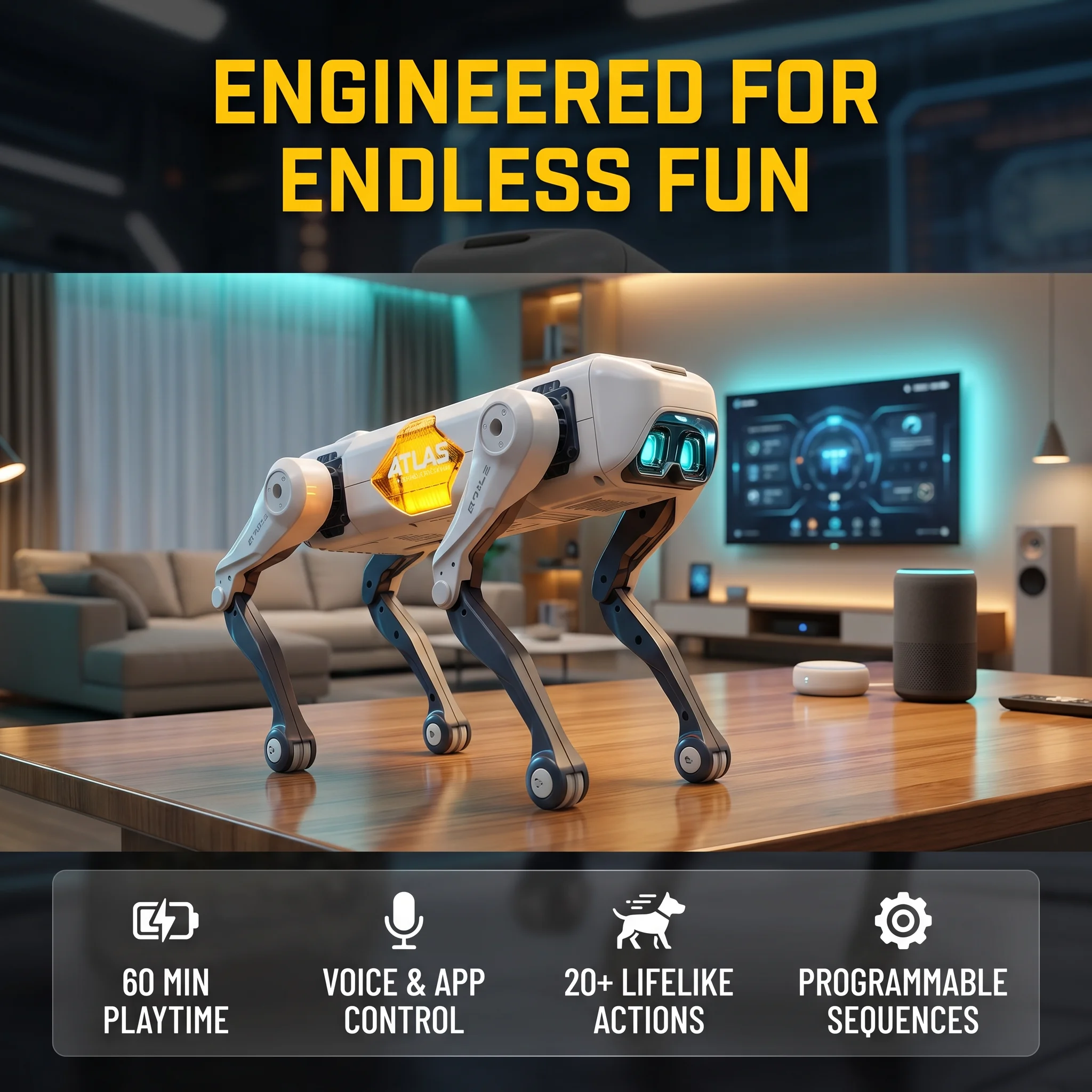 Kids Education And You - Robot chien intelligent IA, contrôle vocal